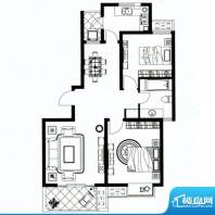 明城海湾新苑户型图 2室2厅1卫面积:96.00平米
