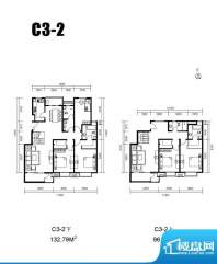 水墨林溪C3-2户型图 5室3厅3卫面积:228.86平米