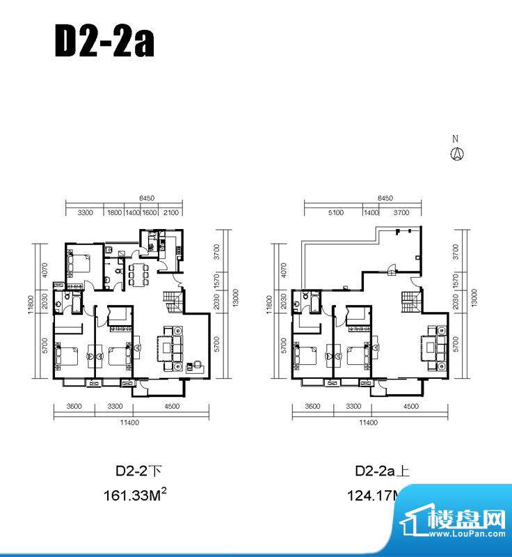 水墨林溪D2-2a户型图 5室3厅3卫面积:285.50平米
