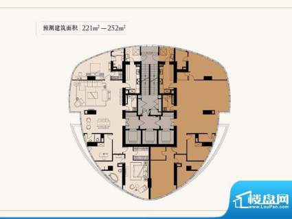 中星美华村整层户型图 3室2厅3面积:221.00平米
