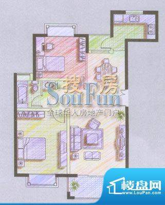 美岸栖庭P1型 2室2厅1卫1厨面积:97.50平米