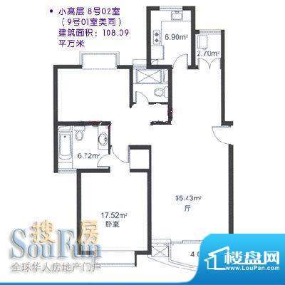 永业公寓二期2室2厅2卫1厨面积:108.09平米