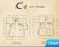 原乡美利坚cd户型图 3室2厅2卫面积:318.58平米