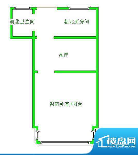 晶鼎 1室 户型图面积:50.00平米