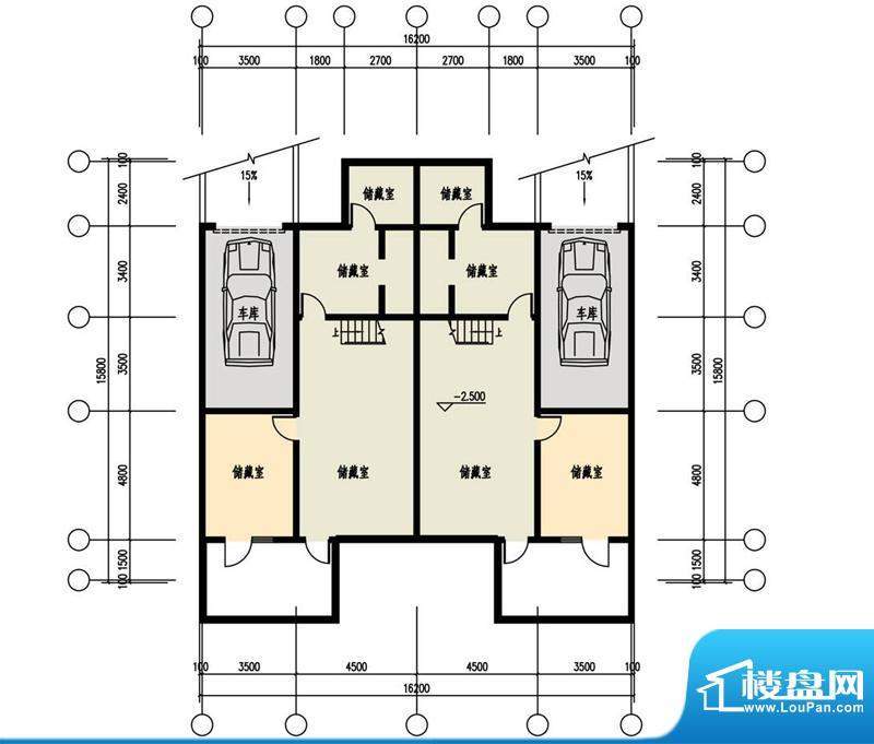 恒盛·藝墅叠拼地下层平面图 6