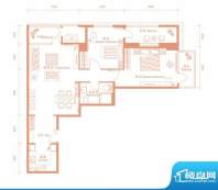 建邦·礼仕阁A户型 2室2厅1卫1面积:150.00平米