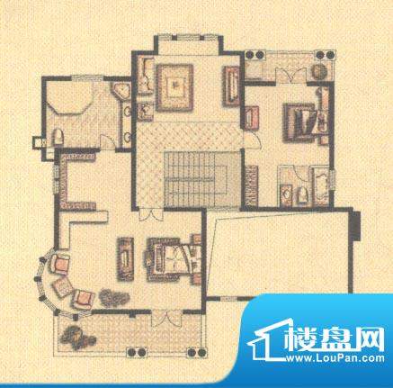 圣地雅歌海墅C1户型二层 3室4厅面积:311.70平米