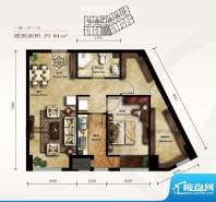 美林君渡F3户型 1室1厅1卫1厨面积:81.00平米