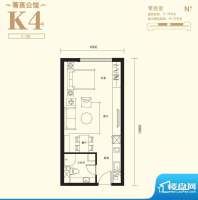 上东8号K4户型 1室1卫1厨面积:71.78平米
