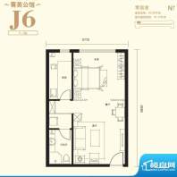 上东8号J6户型 1室1卫1厨面积:69.88平米