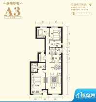 上东8号A3户型 3室2厅2卫1厨面积:203.71平米