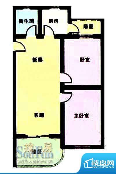 上海捷克住宅小区户型图 2室2厅