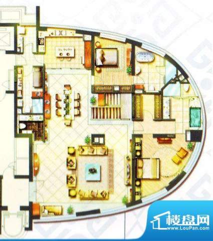 王子晶品复式一层01室户型图 面积:530.00平米