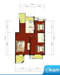 绿堤香廊经典2居户型图 2室1厅