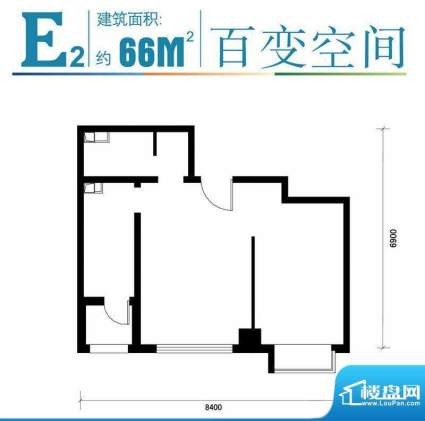 马可汇E2-01户型图 1室1厅1卫1面积:66.00平米