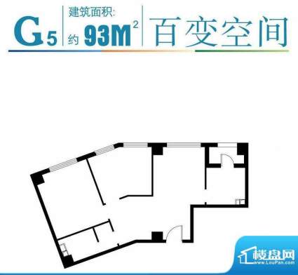 马可汇G5-01户型图 2室1厅1卫1面积:93.00平米