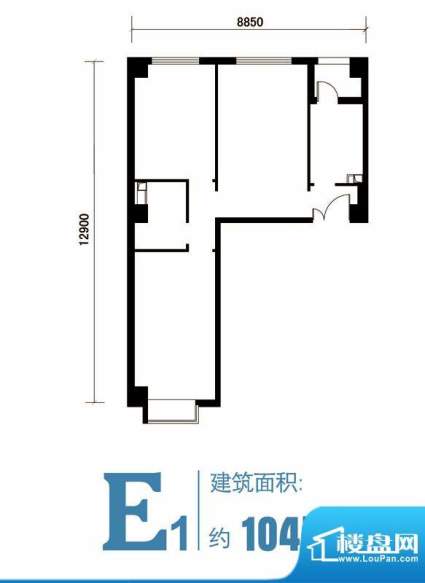 马可汇E1-cs2-01户型图 2室1厅面积:104.00平米
