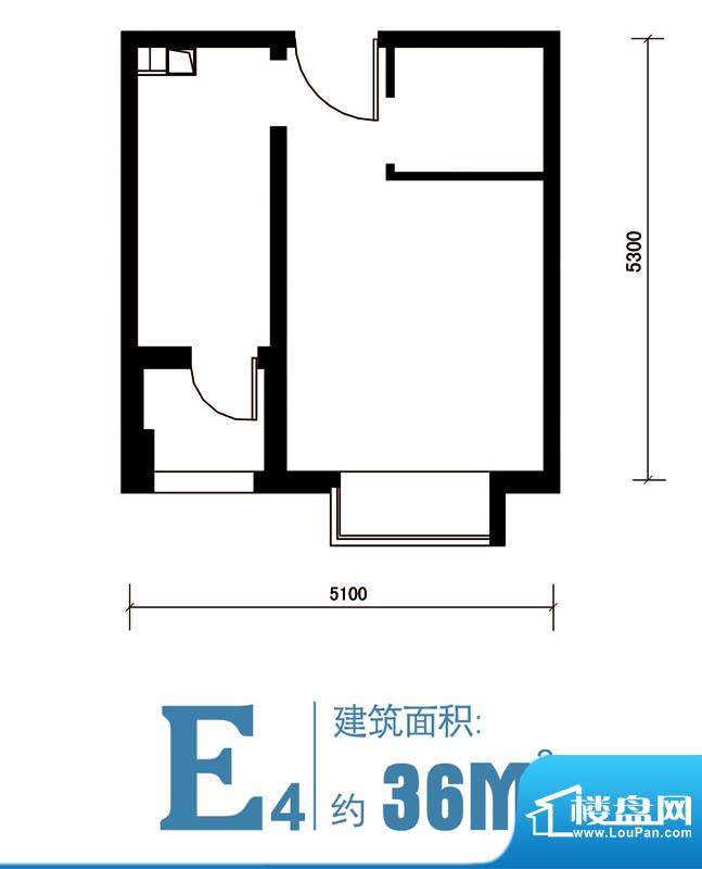 马可汇E4-cs2-01户型图 1室1卫面积:36.00平米