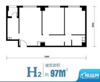 马可汇H2-cs2-01户型图 2室1厅面积:97.00平米
