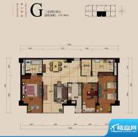 德胜君玺G户型 3室2厅2卫1厨面积:197.09平米