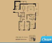 世茂宫园三居户型图 3室2厅2卫面积:209.56平米