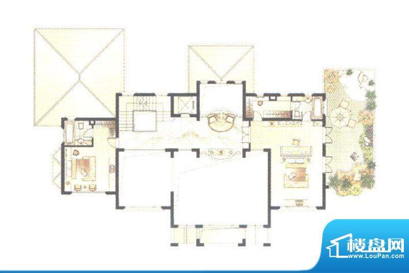 棕榈泉花园三期C户型二层 2室2面积:841.32平米