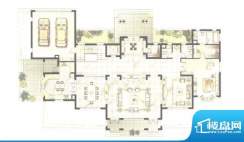 棕榈泉花园三期C户型一层 1室3面积:841.32平米