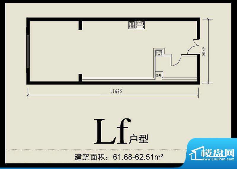 首城双景lf户型 面积:61.68平米