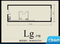 首城双景lg户型 面积:59.68平米