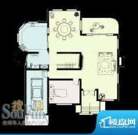 东源丽晶别墅E5户型一层 1室2厅面积:285.00平米