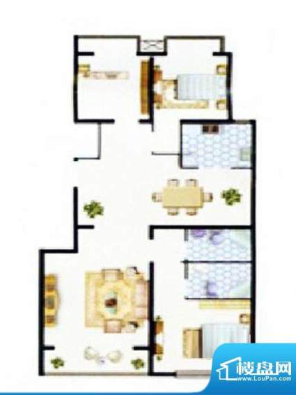 吉祥家园三居户型图 3室2厅2卫面积:125.00平米