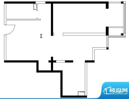 铂晶豪庭Z户型 1室2厅1卫1厨面积:85.00平米