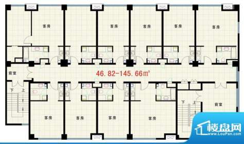 西路时代大厦商务办公户型图 1面积:145.00平米