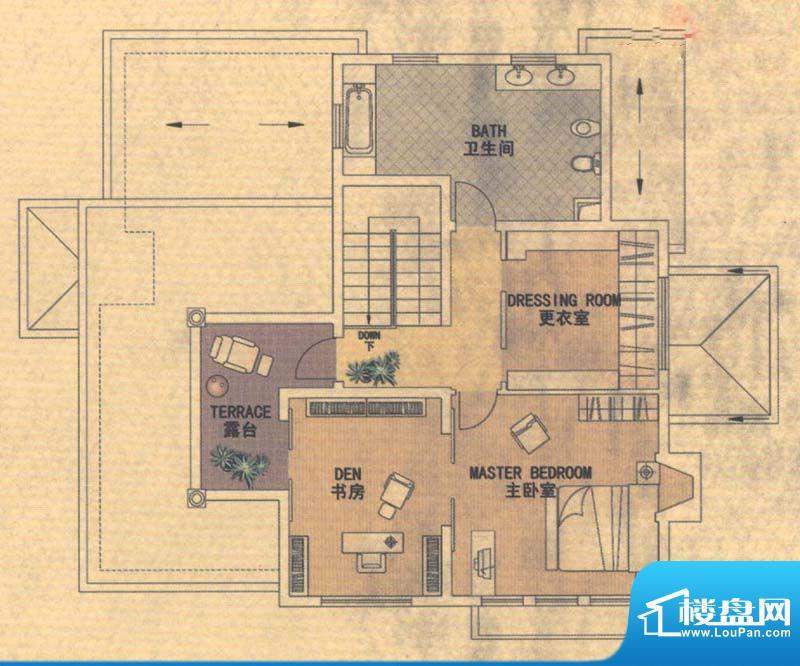 圣特丽墅都市阳光花园J房型三层面积:362.70平米