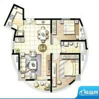 缇香公寓B4户型 2室2厅1卫面积:111.00平米