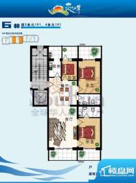 恋日水岸6#楼3、4单元户型 3室面积:141.35平米