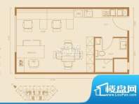 西贸国际·熙旺中心A1户型 1室面积:48.70平米