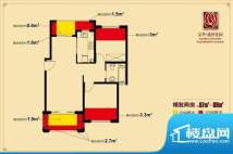 宝华盛世花园户型图 2室2厅1卫面积:87.00平米