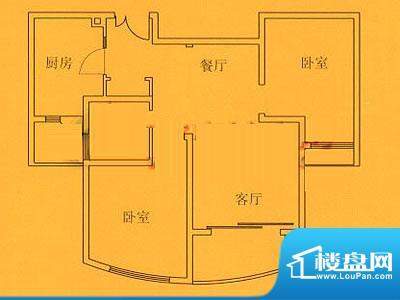 东源名都20号楼二室二厅户型 2面积:96.83平米