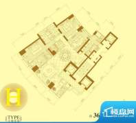 长安8号H户型 3室2厅5卫1厨面积:367.00平米