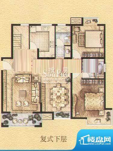 惠南一方新城户型图 5室3厅3卫面积:150.00平米