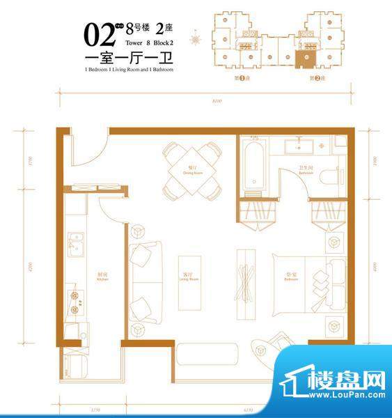悠唐麒麟公馆HIP公寓8号楼2座0面积:70.71平米