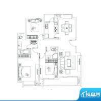 嘉亭菁苑1座03户型 3室2厅2卫1面积:137.07平米