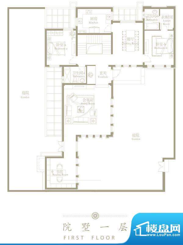 宝华栎庭独院A1型：地上1层 3室面积:274.00平米