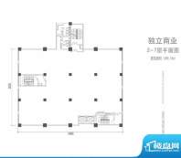 金贸中心独立商业2-7层平面图 面积:1056.18平米