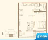 长安六号E户型 1室2厅1卫1厨面积:111.70平米