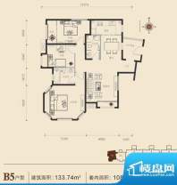 博悦府1号楼B5内户型 3室2厅2卫面积:133.74平米