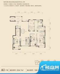 博悦府2号楼A1内户型 4室2厅3卫面积:224.70平米