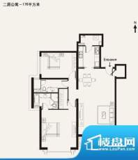 棕榈泉白金公寓2居户型 2室2厅面积:176.00平米