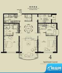 北京四季世家二居户型图 2室2厅面积:242.00平米
